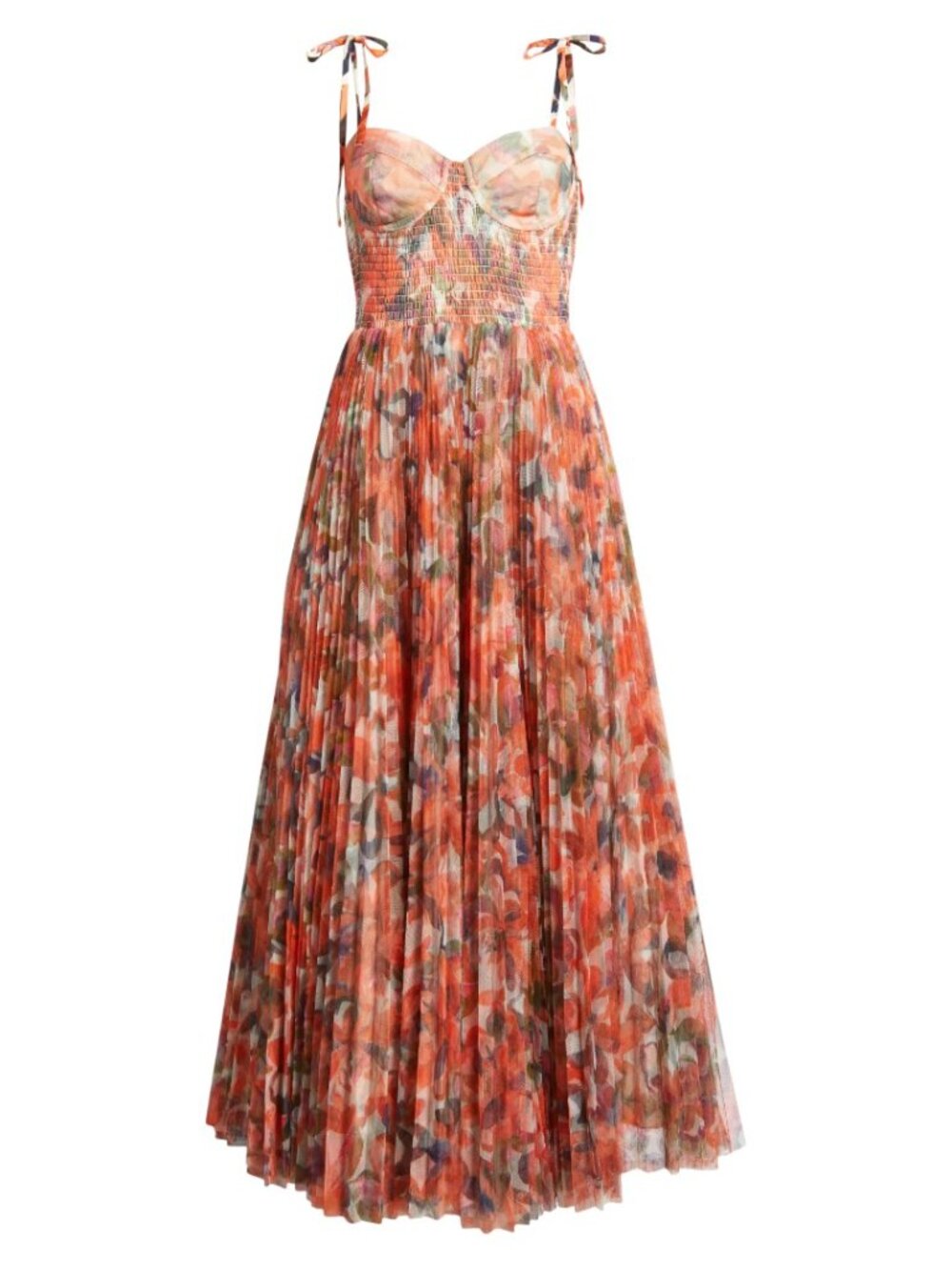 Hutch Smocked Tie-Strap Pleated Maxi Dress Sleeveless Occasion Dress Size XS New - Picture 6 of 9